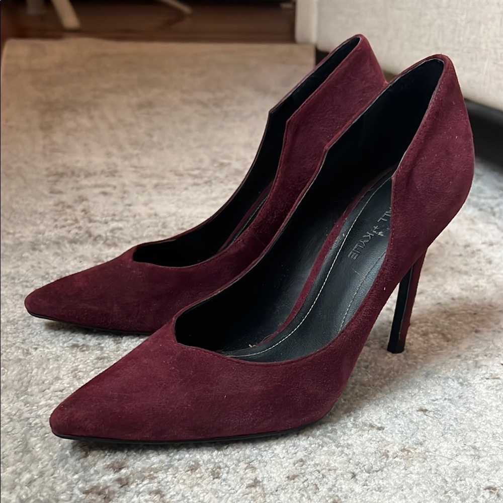 Kendall & Kylie Burgundy Suede Heels